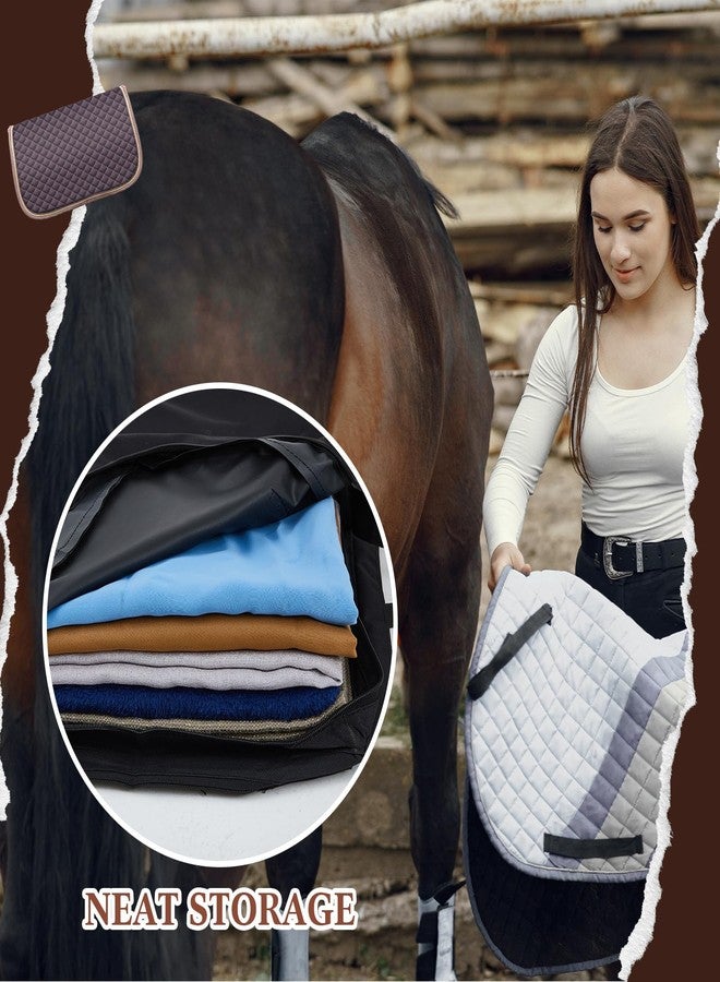 SilTriangle English Saddle Pad Bag Oxford Cloth Multiple Compartments Horse Saddle Pads Convenient Western Storage for Horses Grommets Multi Carrier for Equestrian Air Circulation - Image 4